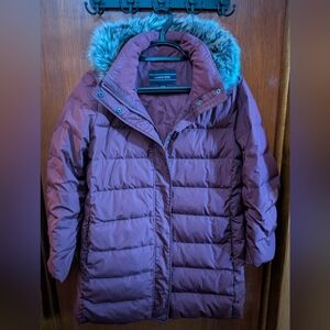 Lands' End Women's Purple Puffer Coat